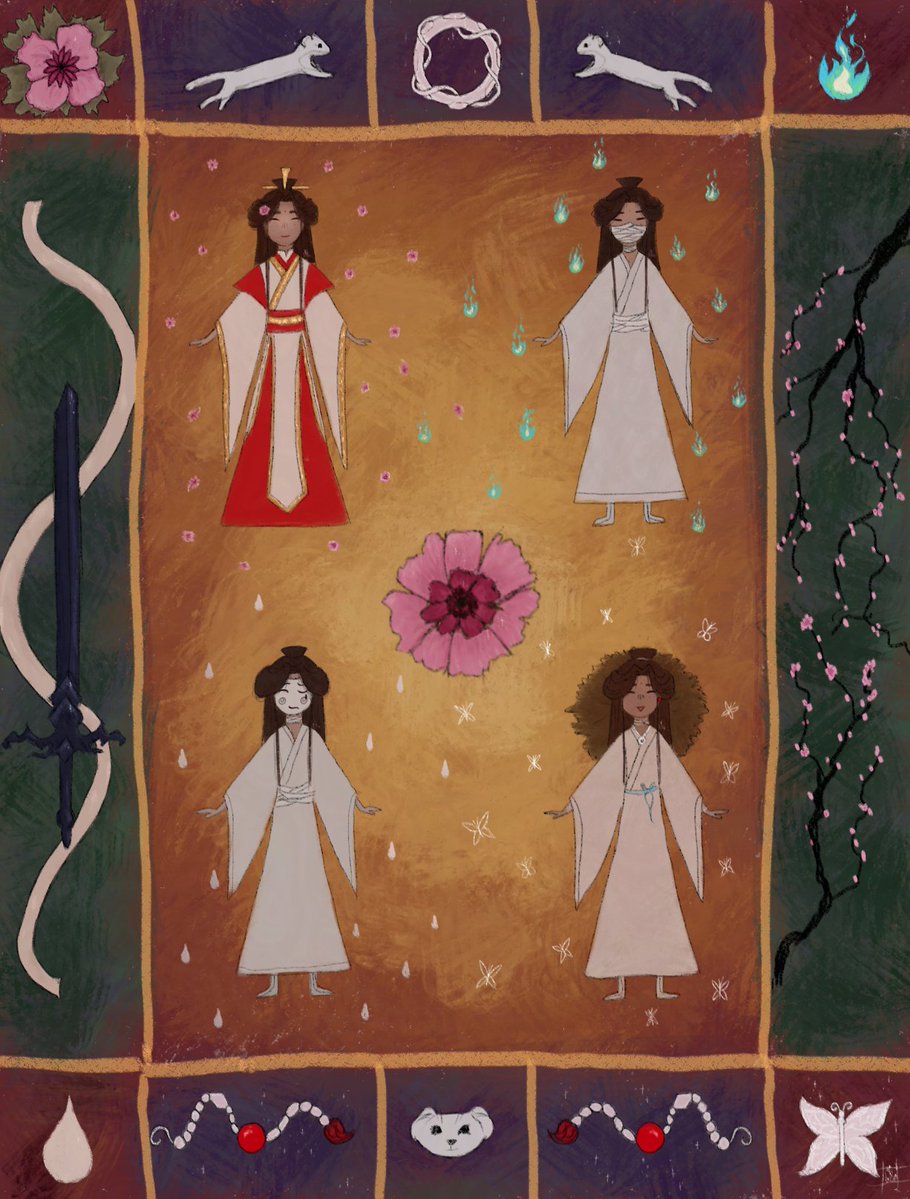 vicida5ji's tweet photo. some of Xie Lian’s life phases🌸🔥💧🦋
#tgcf #xielian #tgcfspoiler https://t.co/sFRBzUz5sE