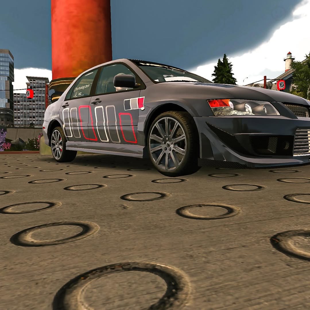 LucasRickenbach's tweet photo. If @_. wz. __ played Car Parking Multiplayer with his Mitsubishi Evo... Edited with Adobe Lightroom. CPM graphics are so good, maybe I’ll leave my photos raw next time. https://t.co/h06byjq0gu
