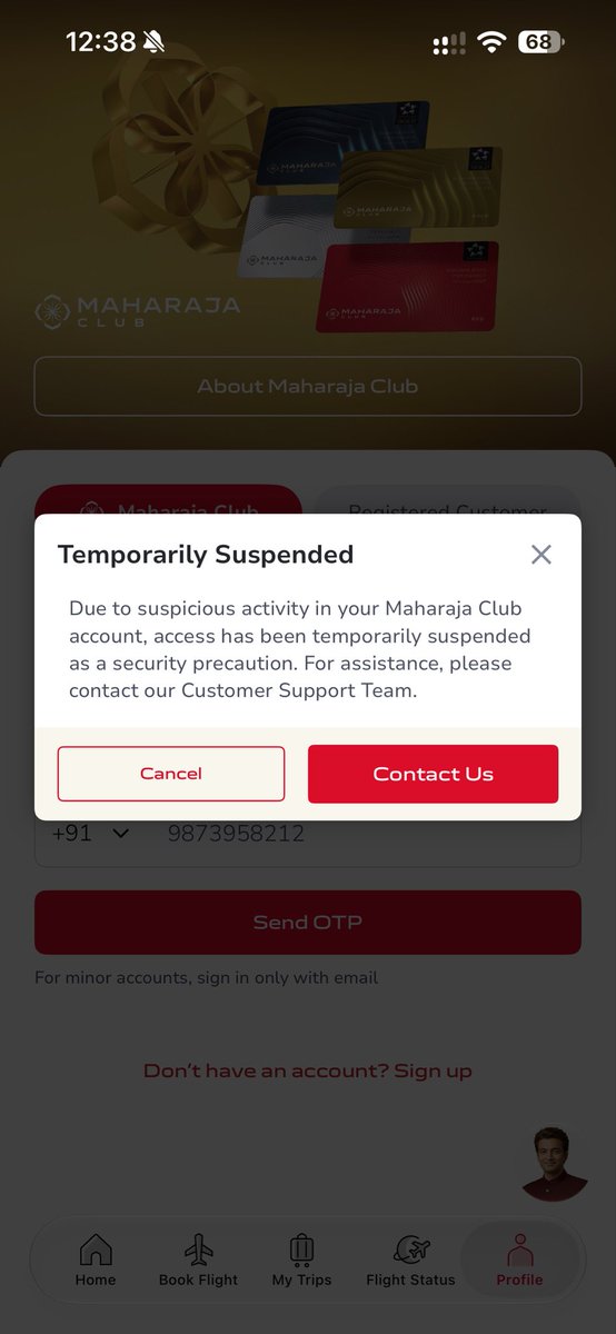 mayank_0297's tweet photo. @airindia My account has been suspended for 24+ hours with no email, notice or explanation. Customer service couldn’t tell me why and asked me to raise a support case myself. I’ve done that, shared my govt ID as requested, and also contacted your social media team—still nothing. https://t.co/Ni35z2wAxs