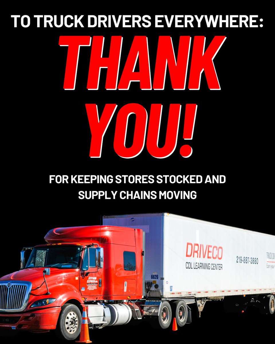 DriveCoCDL's tweet photo. National Truck Driver Appreciation Week is ending but our thanks isn't. Thank you to every driver on the road this week and every week. 

#NTDAW26 #ThankATrucker https://t.co/v5JSrQPq0y