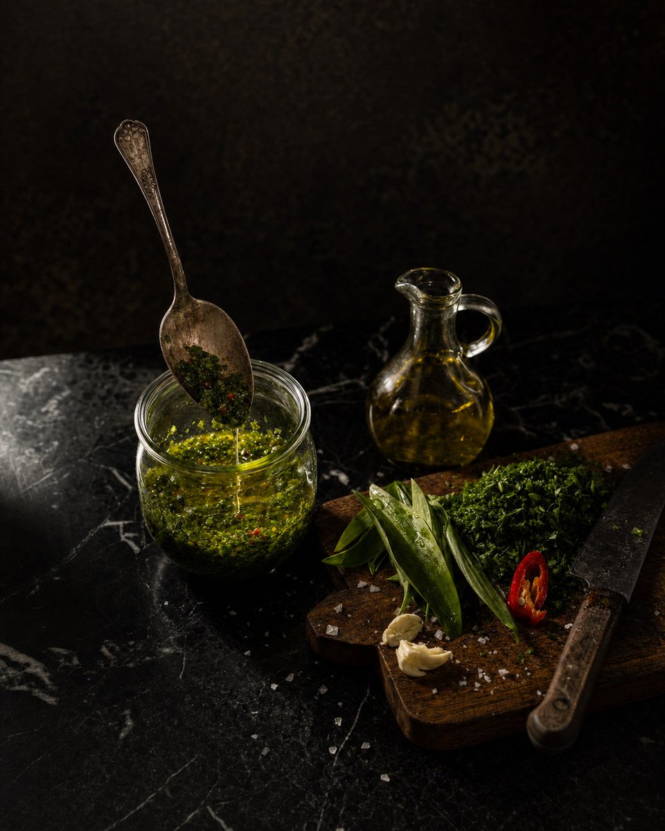 AlbertineBlj's tweet photo. Chimichurri Changes Everything

Five minutes, one jar, and every piece of grilled meat tastes like Argentina. Parsley, oregano, garlic, chili, vinegar, and olive oil—fresh, flavorful, additive-free. Make it ahead, spoon it over steak, chicken, or https://t.co/Jjv3XfjYKl