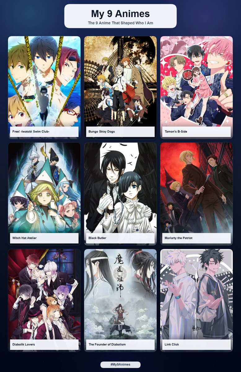 starryouji's tweet photo. 9 anime that shaped this menace  ✨ https://t.co/YqNS3LVYcy