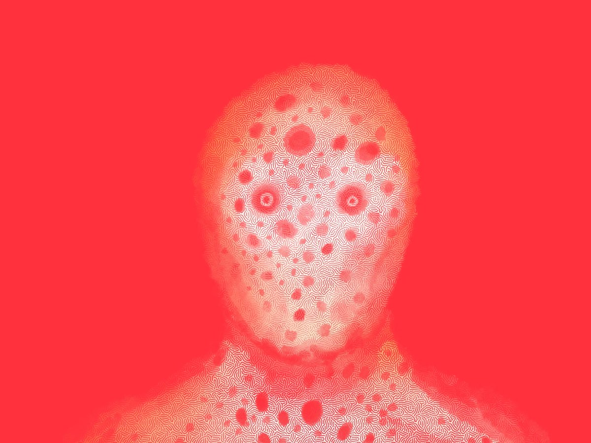 NotYozeph's tweet photo. The pores grew larger with every glance. I was only told this: “they will grow until nothing is left.”  

And so they did.   

Despite my lucidity, I am a formless “nothing” now. Unseen yet aware of my own unreality.   

My nothingness is here, somewhere. 
#Procreate #horrorart https://t.co/SmCFHI9xWp