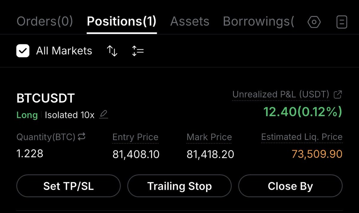 TB21Crypto's tweet photo. bitcoin:native Long.

Pozițiile anterioare au mers ok, cu profit decent. Nu am setat aici SL. În caz că prețul cade în zona de lichidare și ia low-ul de la 71.500$, atunci va fi destul de rău.

Personal, în Bull Market rar intru short, iar SL sau lichidarea o las sub anumite zone importante!
În caz de lichidare, suma va fi recuperată ulterior din spot!

NFA! DYOR