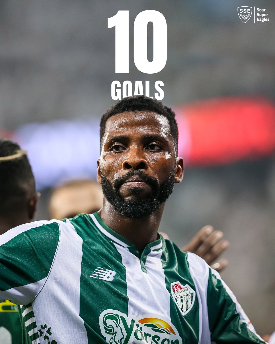 SSE_NGA's tweet photo. 🇳🇬🔥 Kelechi Iheanacho scores in his 8th consecutive game for Bursaspor.

That’s 10 goals this season for the senior man. 🧑🏽‍🍳 https://t.co/m7kHXu0SxZ