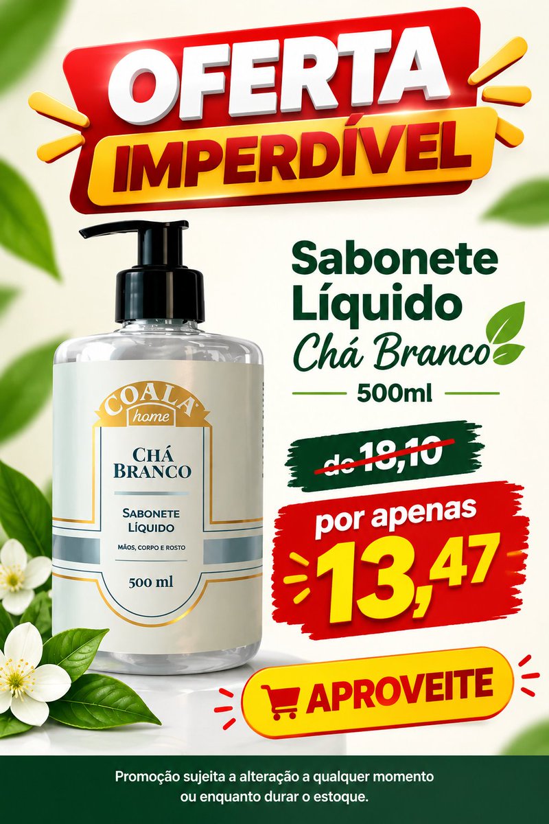 PaulaAmara29944's tweet photo. 🚨𝐎𝐅𝐄𝐑𝐓𝐀  𝐃𝐎 𝐃𝐈𝐀🚨

Sabonete Líquido Chá Branco 500ml  

🔥De 18,10 por apenas 13,47🔥

https://t.co/y65S4CY4H3
𝐂𝐋𝐈𝐐𝐔𝐄 𝐀𝐐𝐔𝐈👆👆 
𝐏𝐀𝐑𝐀 𝐂𝐎𝐌𝐏𝐑𝐀𝐑 𝐄𝐒𝐒𝐄 𝐏𝐑𝐎𝐃𝐔𝐓𝐎

#shopee
#sabonete
#saboneteliquido #sabonetelíquido #sabonetes https://t.co/rXlUWqnti3