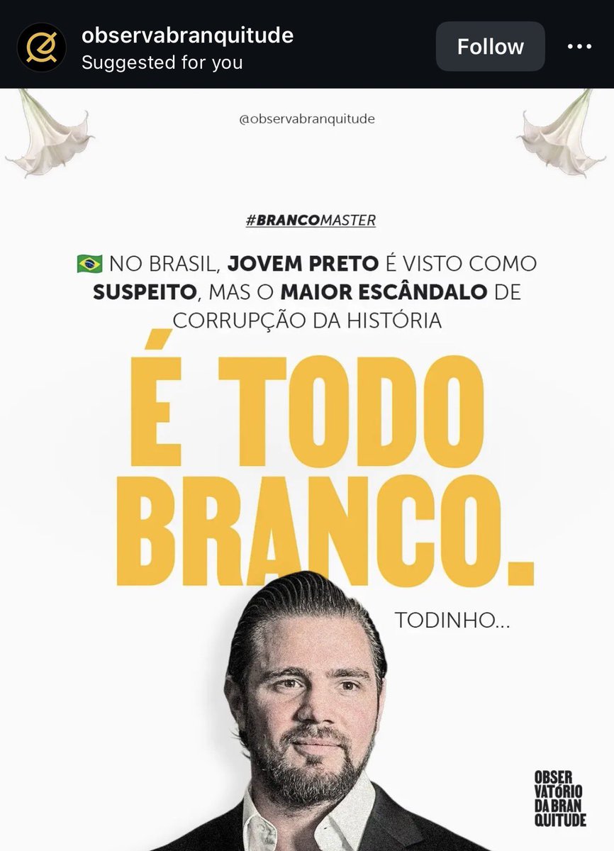 isuperio's tweet photo. O crime brasileiro é branco https://t.co/5EDQEbBFNe