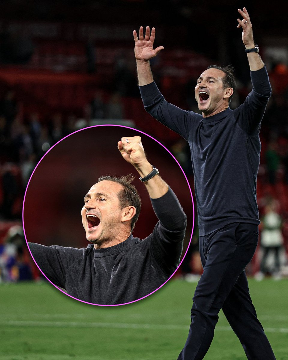 footballontnt's tweet photo. Frank Lampard celebrates Coventry’s first Premier League win of the season 💪 https://t.co/agujp1pDYN