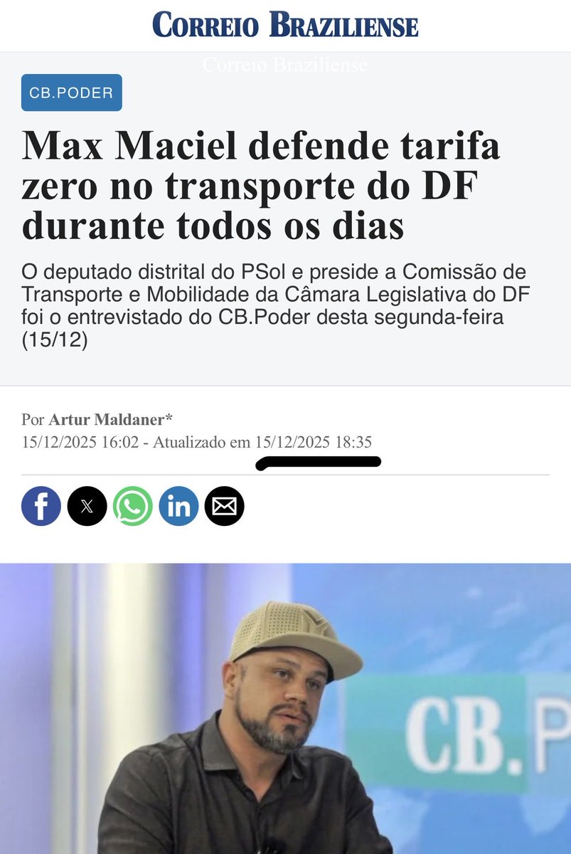maxmacieldf's tweet photo. Mais bora falar sério? Segue a lei e o autor dela:

“Projeto de Lei 1.816/2025, que institui a gratuidade total no transporte público do DF. De autoria do deputado Max Maciel (PSOL).” https://t.co/9iAHRaeePh