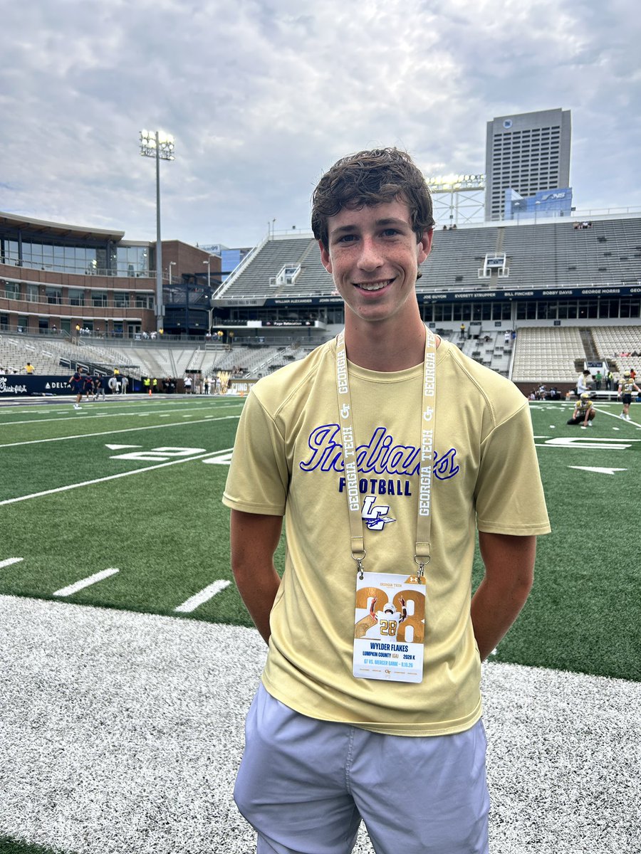 WylderFlakes's tweet photo. Thanks,@CoachTimSalem and @GTFootball for an amazing Game Day Visit. You guys do it right! @LumpkinFB @NwGaFootball @RecruitGeorgia @GAPrepVarsity @CoachHeathWebb @CameronPettus https://t.co/HWJHvVVeyV