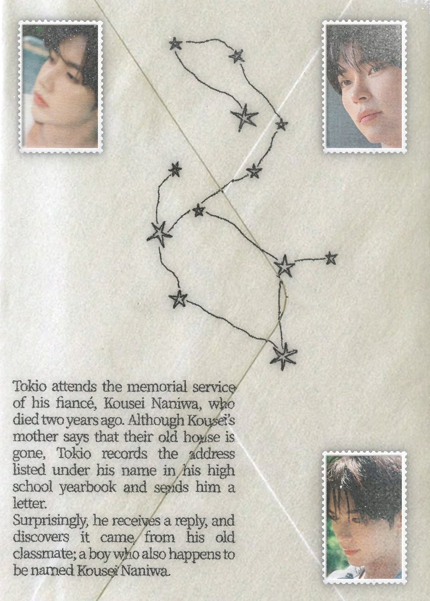 2311_8663's tweet photo. ⠀
⠀
LOVE LETTER
––– When Tokio (HB) sent a letter to his late fiancé, Kousei (ZH), he didn't expect that a reply would come from a boy with the exact same name.
a binneul / neulbin / binneulbin au.
⠀
⠀ https://t.co/b0SZ5fypNK