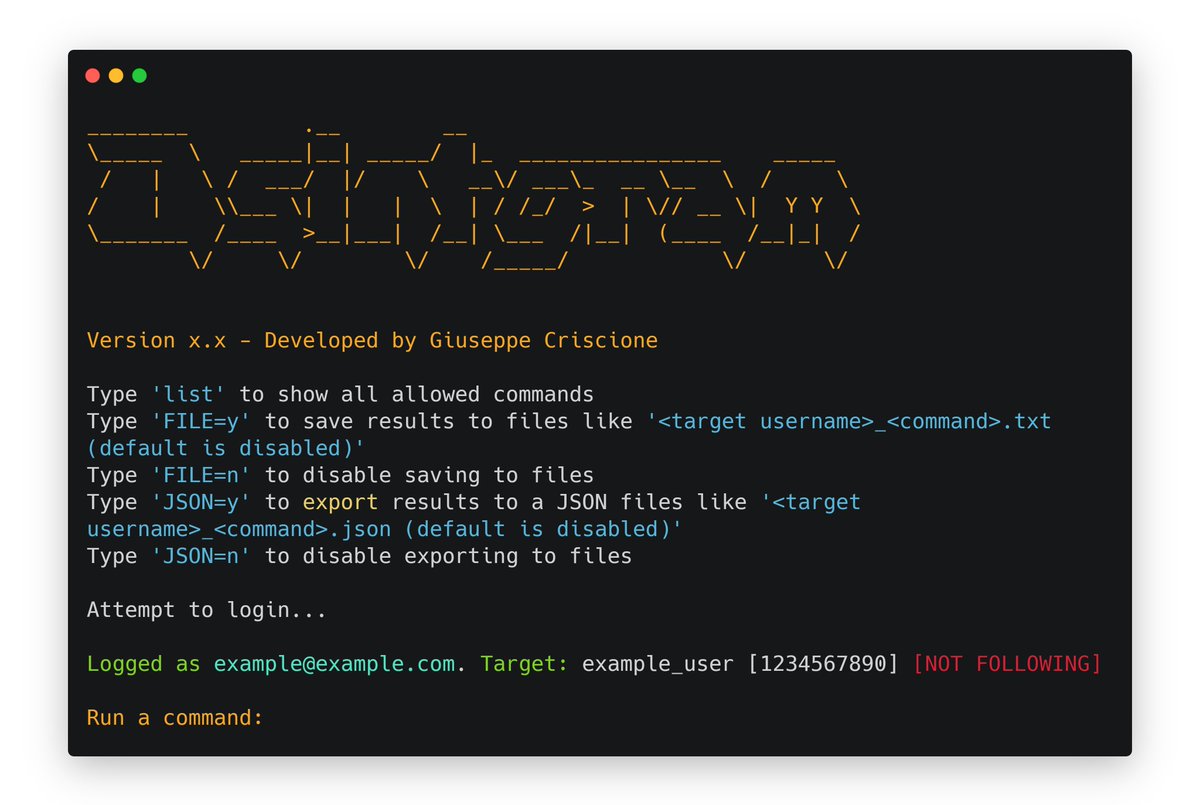 KitPloit's tweet photo. Osintgram v2.0 — Osintgram is a OSINT tool on Instagram... https://t.co/NmF98ZHlsc https://t.co/K4ZjiKZAl4