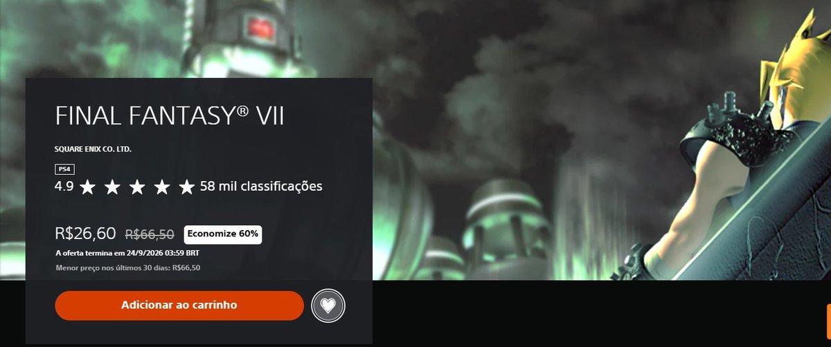 gui71069117's tweet photo. @ThoseTG Final fantasi VII -PS5 - Brazil https://t.co/r3qZ2edteM