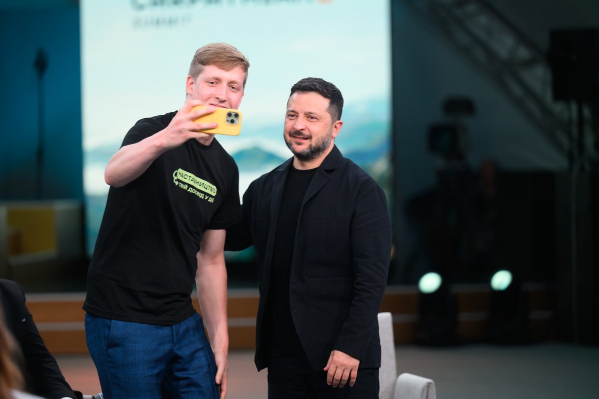 ZelenskyyUa's tweet photo. Today, I met with young people from the countries of the Carpathian Eight. They are currently in Ukraine, in our Ivano-Frankivsk region. This is very important because the Carpathian Initiative is about the future and development, and that means young people above all. And we are designing our integration projects, including the C8, with the future of young Ukrainians in mind.

We discussed Ukraine’s relations with the countries of the Carpathian macro-region and the importance of unity among us, as well as the conditions for returning home from abroad and housing support programs. I expect the Cabinet of Ministers to step up communication about all the government programs that offer favorable terms for buying a home. We need to fight to keep our young people in Ukraine while encouraging people from other countries to come here and help us rebuild and create. Thank you for the conversation!