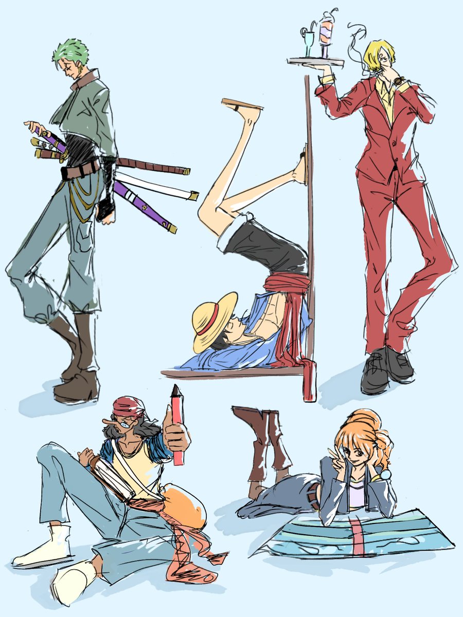 whatevertww's tweet photo. Mugiwaras sketches #ONEPIECE https://t.co/OsXLG0Chj5