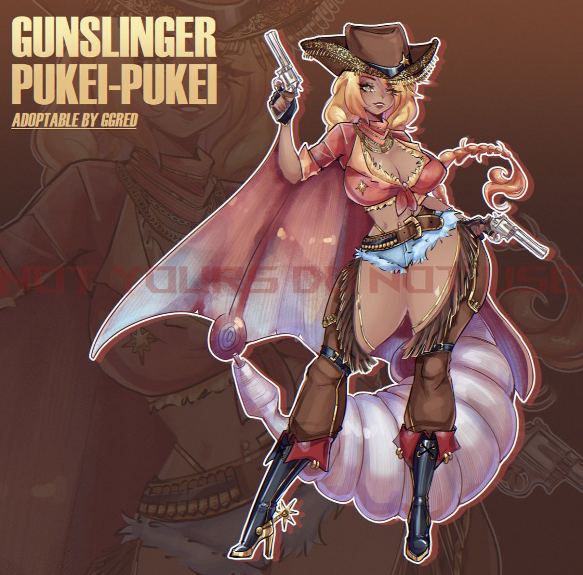 GGR3DD's tweet photo. GUNSLINGER PUKEI-PUKEI🧡 Link in comments!
SB: $50
MI: $5
#adoptable #gijinka #pukeipukei #monsterhunter https://t.co/mvJMjyJlCz