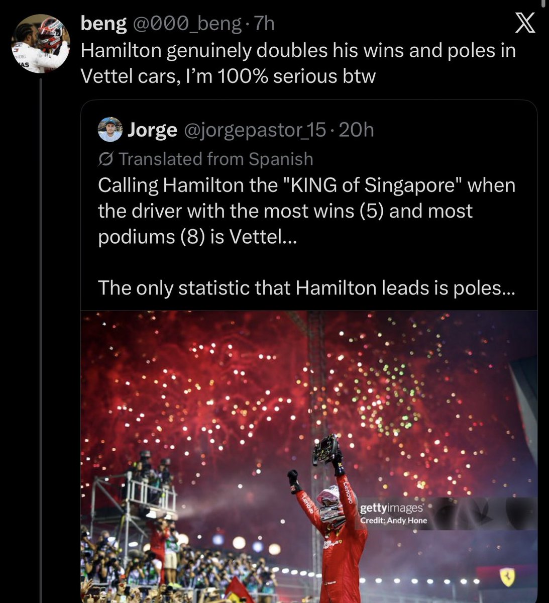 redbullbaby05's tweet photo. today’s meltdown is brought to you by Charles Leclerc’s Singapore suit https://t.co/YpJt7hQreH