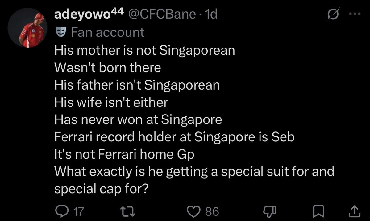 redbullbaby05's tweet photo. today’s meltdown is brought to you by Charles Leclerc’s Singapore suit https://t.co/YpJt7hQreH