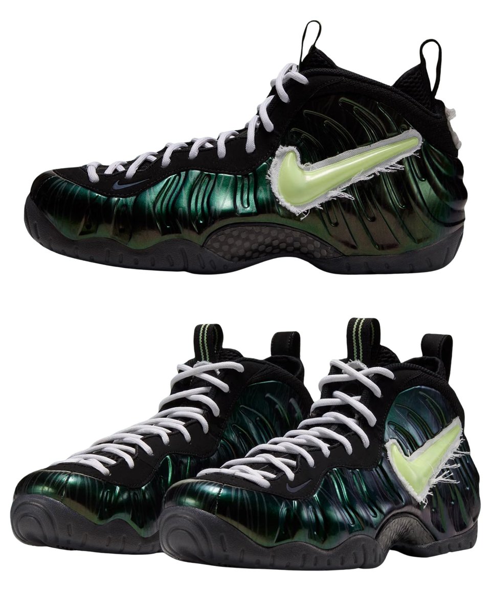 zSneakerHeadz's tweet photo. FIRST LOOK at the 2026 “Mummy Duck” Nike Air Foamposite Pro in Black 👀🪦🦆
Currently set to release in November. https://t.co/HfCC41Q3Dh