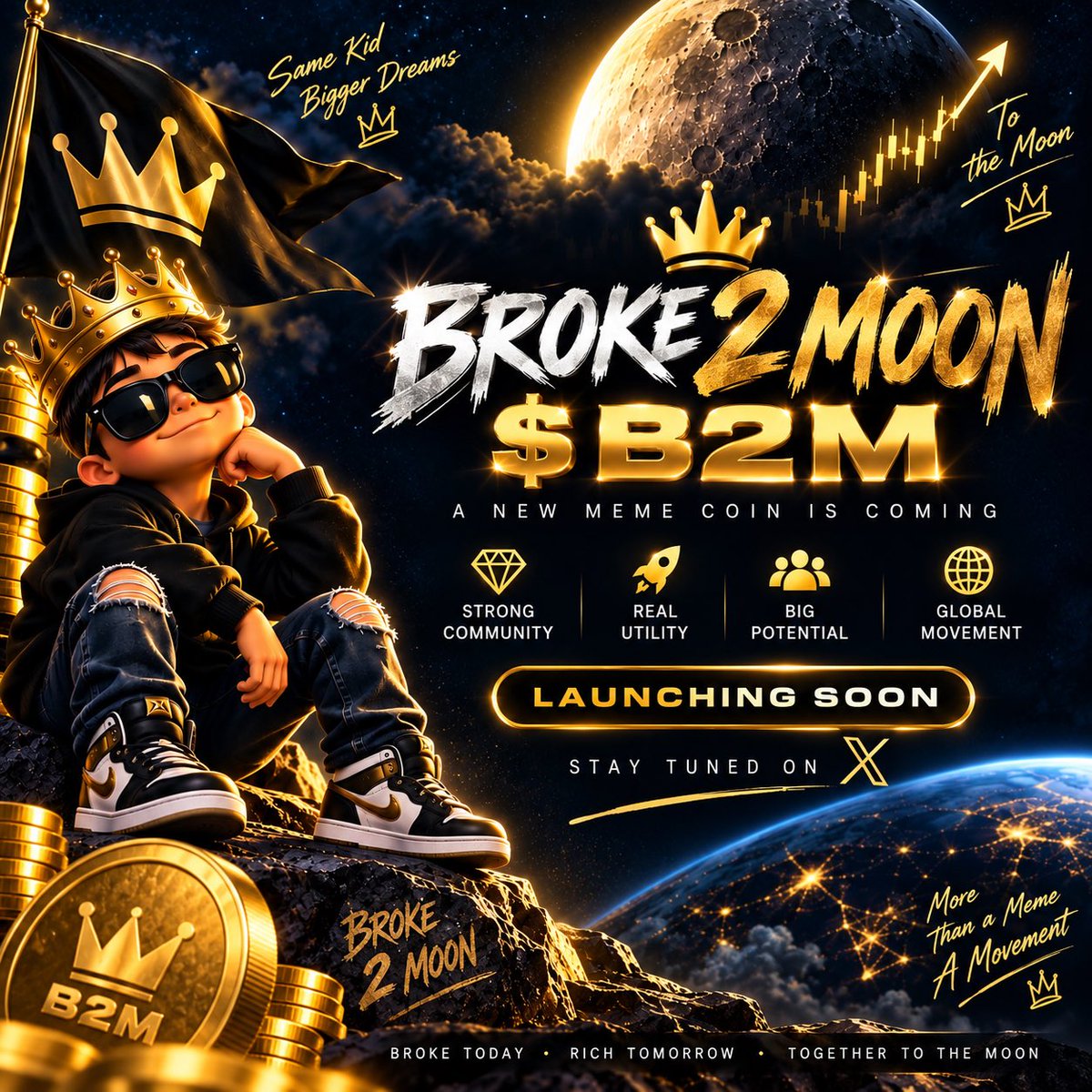 Broke2Moon1's tweet photo. 👑🌙 BROKE 2 MOON $B2M is coming! 🚀

From BROKE ➡️ MOON.
The contract is coming soon… 👀

🔥 FOLLOW + turn on notifications 🔔
Be here from the beginning.

The journey starts soon. 🚀🌕

#B2M #Broke2Moon #Solana https://t.co/0KOoVRmX83