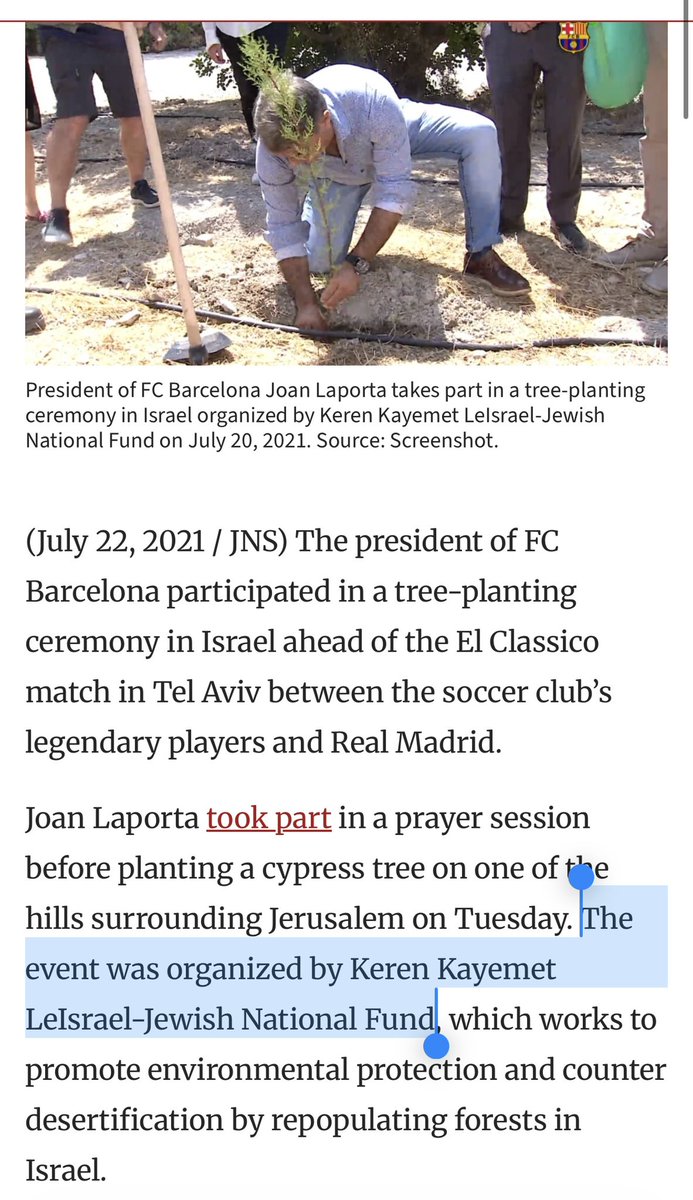 leylahamed's tweet photo. As long as Joan Laporta remains president of FC Barcelona, deals with Israeli companies will keep happening. 

He has been a strong supporter of Israel and has links to organisations that fund illegal settlements in the occupied West Bank. https://t.co/CYH8buTBuX