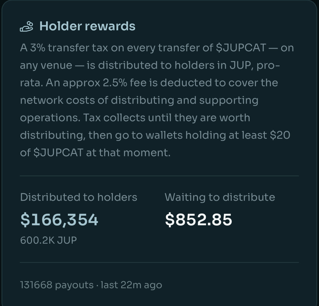 Leoaraiz_BTW's tweet photo. I think solana:AaEhFTX4naHSWSXz9TVe5QgLbtSLT8ZqYJGZzDDcoroh is very undervalued 

Its launched on @LaunchOnSF paired with $JUP so you get JUP dividends

They’ve already distributed 600K JUP ($166K) to holders which is crazy 

I think all JUP bulls should get in to support 

Earn more JUP and stake it