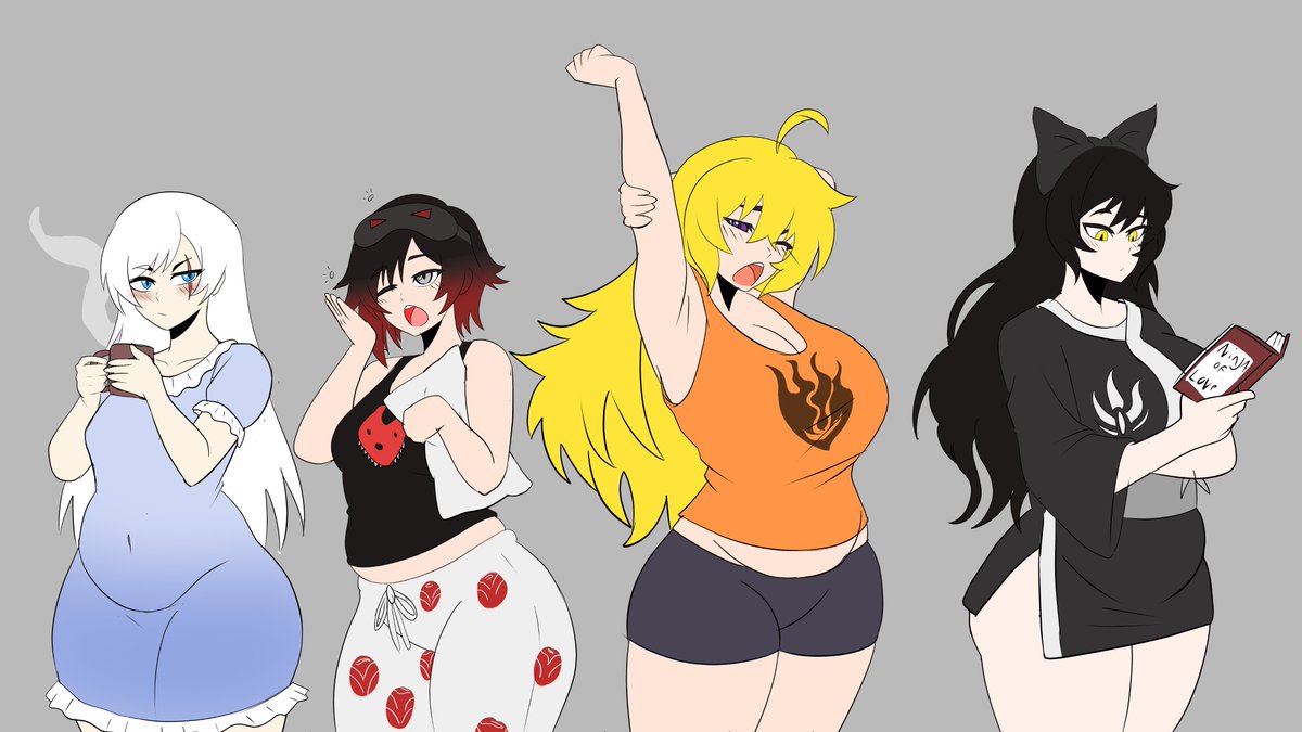 Azzytheslime's tweet photo. Ruby wiess blade and yang Team rwby together for sleep over https://t.co/eO3eVa3Tgl