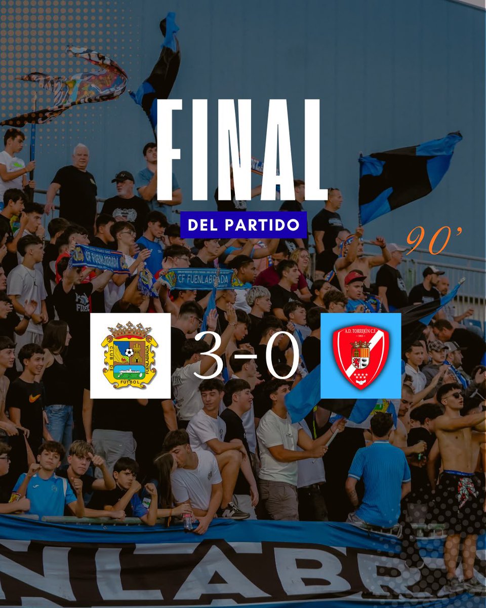 Fuenla's tweet photo. ¡FINAL EN EL TORRES!

⚽️ 3-1

Gran partido del equipo, compitiendo de principio a fin y dando la cara delante de nuestra afición. 💪

Hoy, el Fernando Torres volvió a rugir. 🏟️🔥

💙 ¡Seguimos! https://t.co/UHFUfdcTvw