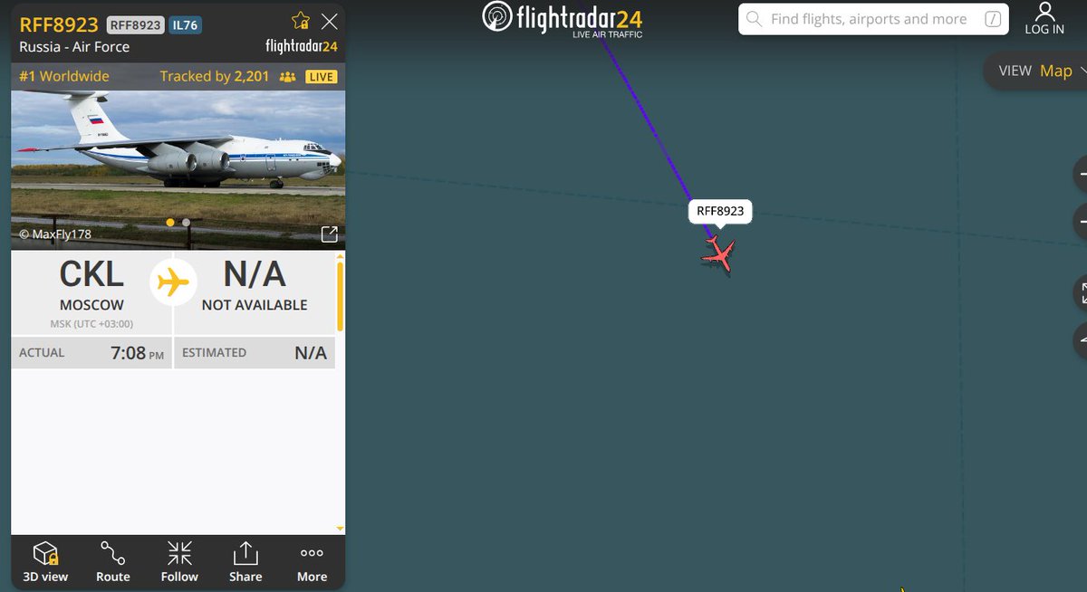 uniteddragons06's tweet photo. Gather up in #flightradar24 we spotted a russian air force IL-76 https://t.co/w59jowegLA