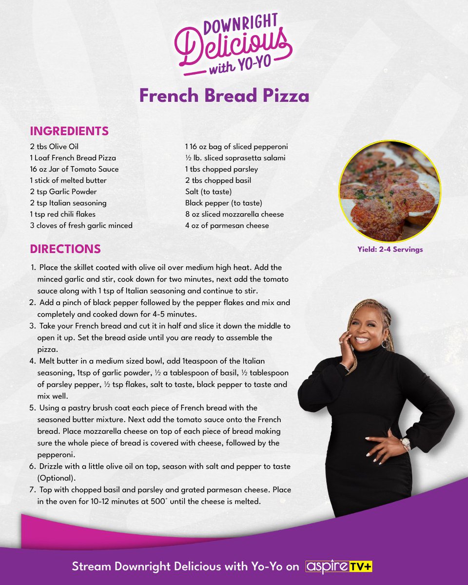 TVaspire's tweet photo. Save these recipes for later! 🤤

Create these recipes with Yo-Yo! Stream Downright Delicious with Yo-Yo on aspireTV+. 🔗 in bio!

#aspireTV | #DownrightDelicious | #YoYo | #Recipes https://t.co/6OjfXFRw8d