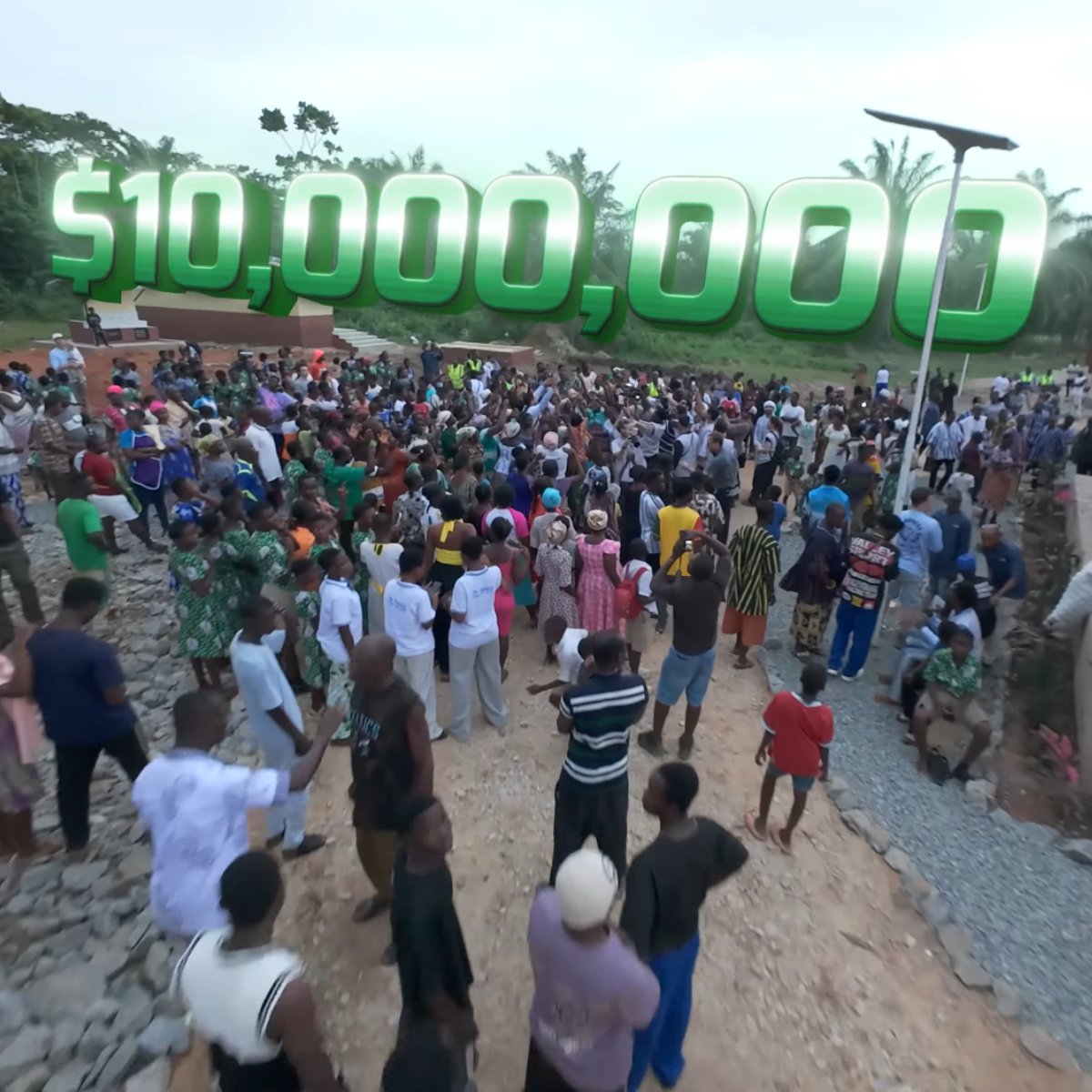 Dexerto's tweet photo. MrBeast spent nearly $10 million building a self-sustaining village in Ghana to pull hundreds of children out of illegal labor

He built a school for 300 students, a medical clinic, 10 homes for teachers, clean water, and free meals for every student for five years https://t.co/2wjU8UboIi