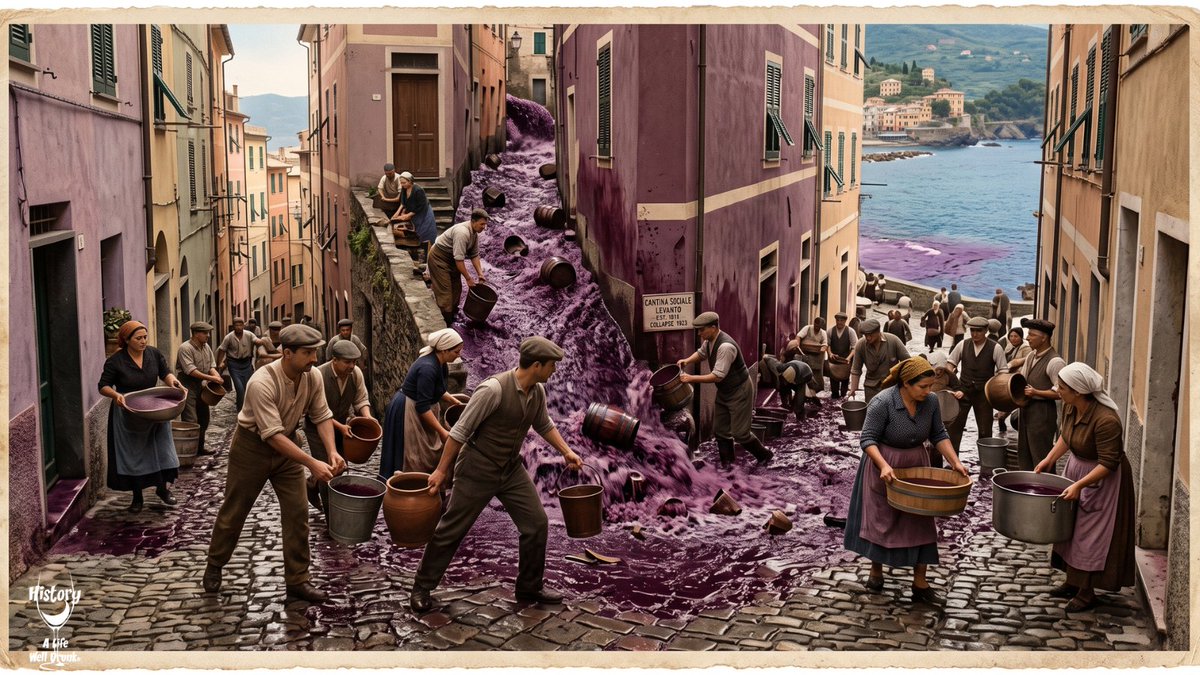ALifeWellDrunk's tweet photo. September 19: The 1923 Great Wine Flood of Levanto flooded streets and led to new safety rules. #WineHistory #WineEducation #Wine https://t.co/1D9jlIgIrT
