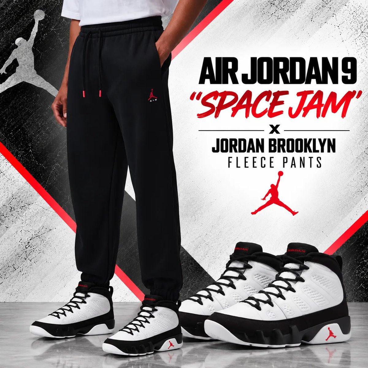 SneakerFitsCom's tweet photo. Pants to Match the Air Jordan 9 “Space Jam” 👖🔥

From fleece and cargo styles to utility pants, these Jordan Brand bottoms pair perfectly with the Space Jam 9’s White, Black and True Red colorway.

See all the matching pants + outfit ideas: https://t.co/Es9fDFyJCM

#AirJordan9 #SpaceJam #JordanBrand #SneakerFits