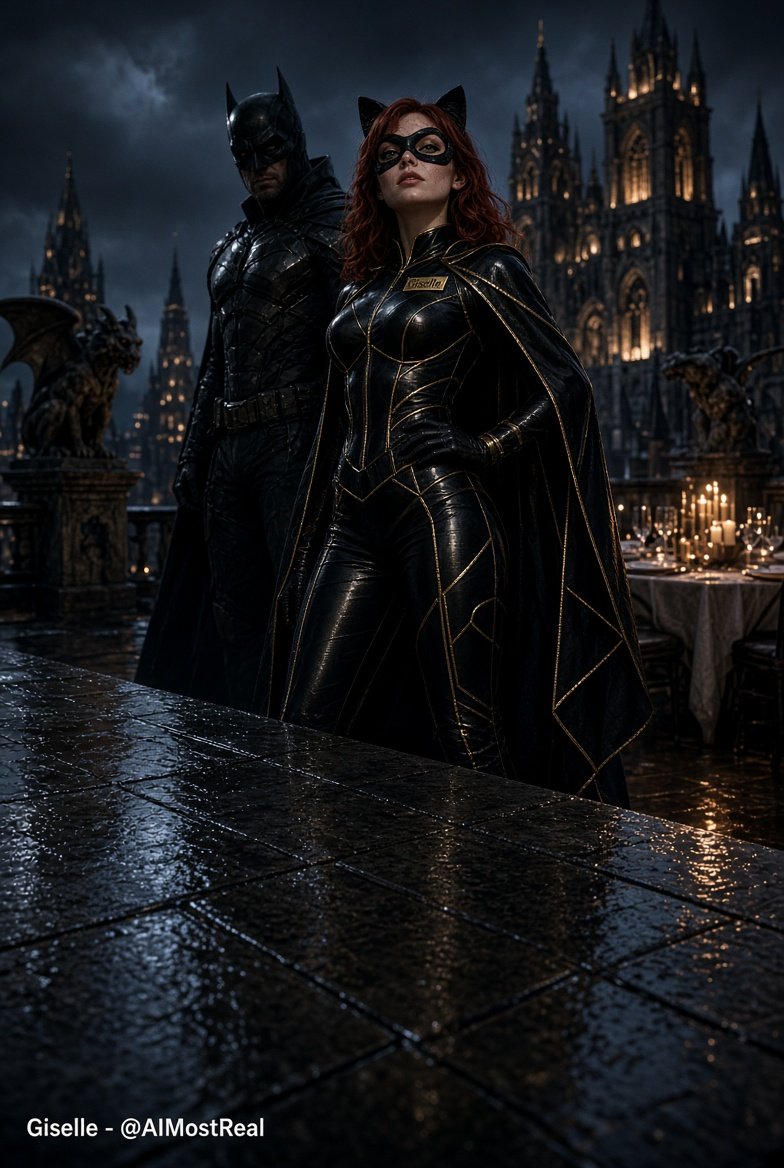 AImostReal's tweet photo. Celebrating Batman Day with the Dark Knight.
I have a special surprise for him after dinner. ๐๐โโฌ๏ธ
#GiselleCore #BatmanDay #SuperHeroSaturday https://t.co/P4HZbXAzpJ