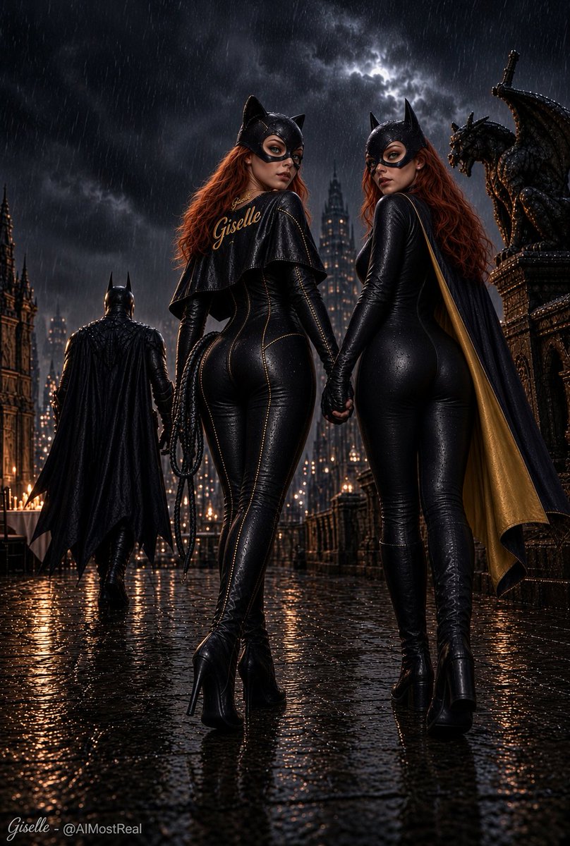 AImostReal's tweet photo. Celebrating Batman Day with the Dark Knight.
I have a special surprise for him after dinner. ๐๐โโฌ๏ธ
#GiselleCore #BatmanDay #SuperHeroSaturday https://t.co/P4HZbXAzpJ