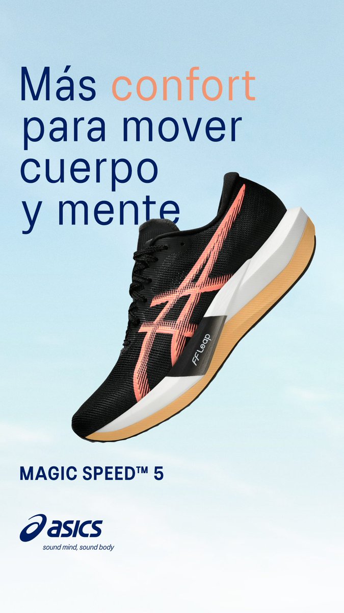 ASICSmexico's tweet photo. Cada entrenamiento tiene su propio ritmo.
El modelo MAGIC SPEED™ 5 combina ligereza y respuesta para ayudarte a mantener una sensación dinámica durante tu carrera..

Disponible en tiendas ASICS y en https://t.co/sSRC3ujOtN https://t.co/1lB77bAE54