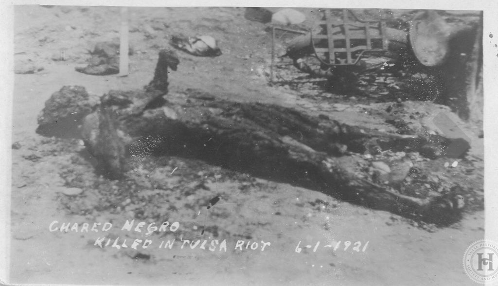 AfricanArchives's tweet photo. The events of the Tulsa massacre and bodies of the murdered black people were photographed and turned into souveneir postcards. https://t.co/5cjjKCCEPd