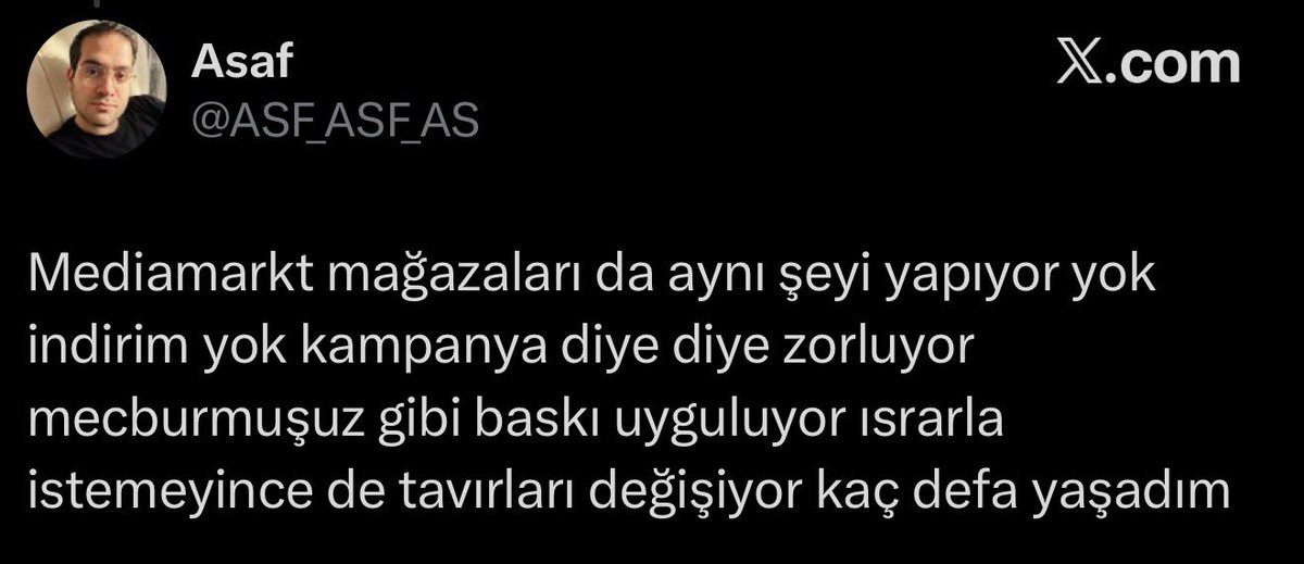 haskologlu's tweet photo. Vatandaşa zorla kasko yaptıran şirketlerden birisinin de Media Markt olduğu paylaşılıyor. 

Almanya’da aynısını yapamayıp, burada yapıyorlar. Diyecek söz yok. 

Umarım ilgili kişilere gerekli cezalar kesilir. https://t.co/11roVLAFdo