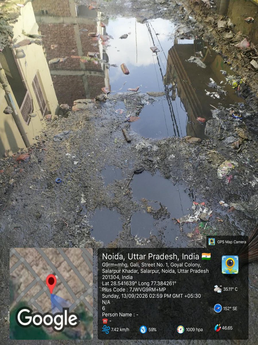 _abhaydy's tweet photo. @noida_authority Bhatta Colony, Salarpur Bhangel

गली में नाली का गंदा पानी बह रहा है, कृपया इसे संज्ञान में लेकर  उचित व्यवस्था करवाएं।
#Noida
#NoidaAuthority 
#CleanNoida
#swachhbharatabhiyan https://t.co/krEs1nREtl