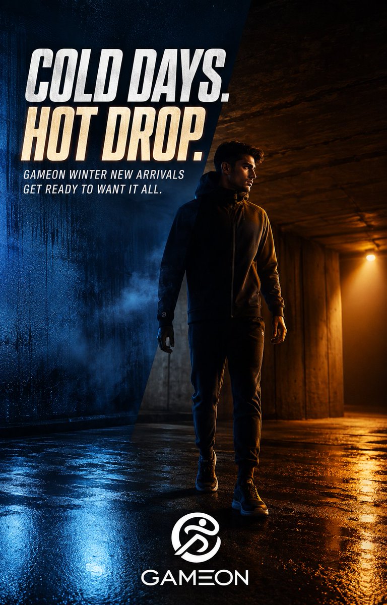 GameOn_Style's tweet photo. COLD DAYS. HOT DROP.   Winter’s about to hit different. ❄️🔥 GAMEON’s new range lands this October — built for bold moves, late nights, and unstoppable energy. Stay tuned. The drop you’ve been waiting for is almost here.
#GameOnStyle #WinterDrop #ColdDaysHotDrop #StreetReady #ActiveWearReimagined