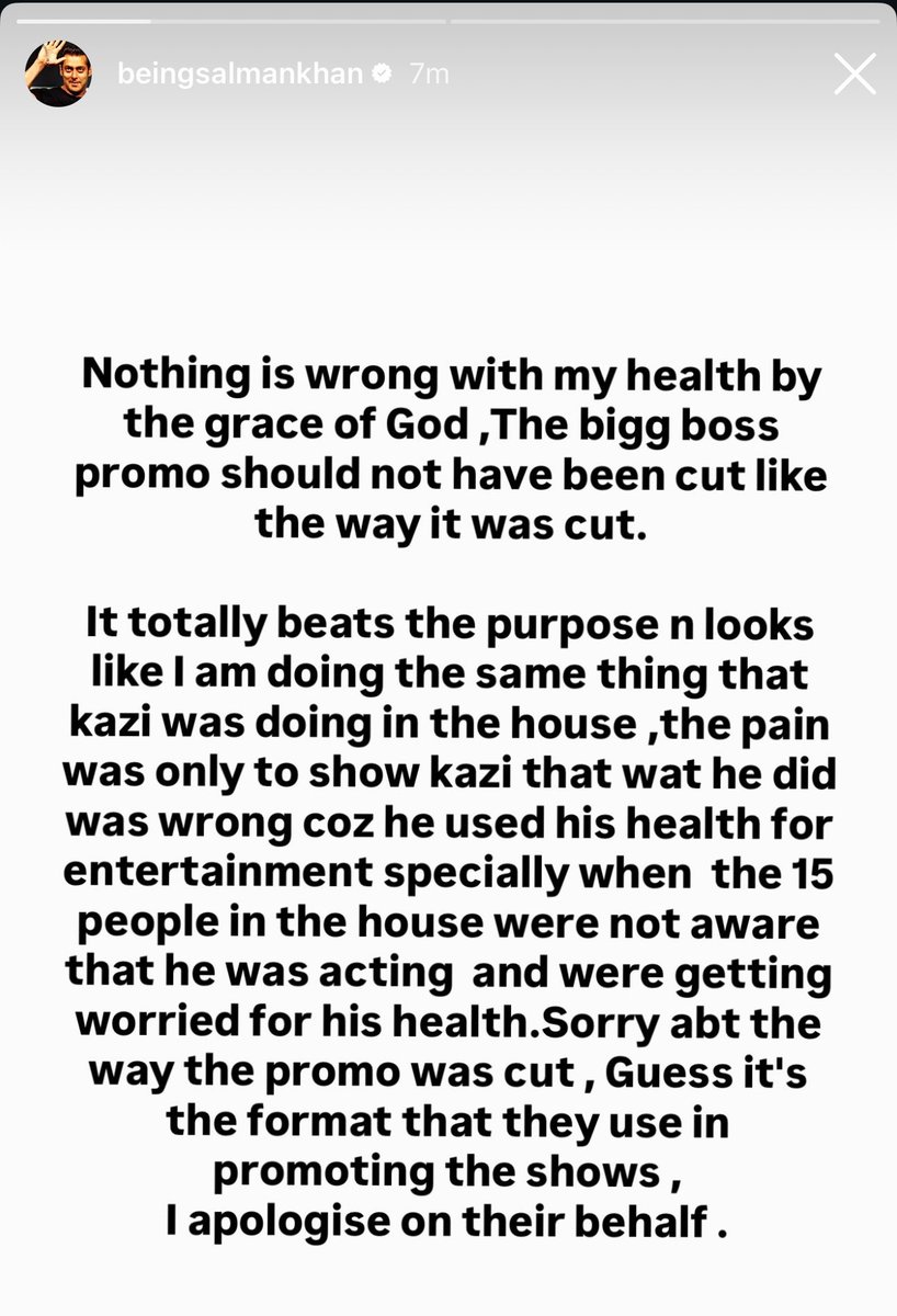 TheLoyalSKFan's tweet photo. #SalmanKhan Cooking Team #BiggBoss20 makers on Instagram story for cutting a promo in such manner where it looked like something wrong happened with his health on set 😂😂

He’s in a Mood today 

‘ Its the format they use in promoting the show ’ @BeingSalmanKhan 😭 https://t.co/ftOpFyv7xn