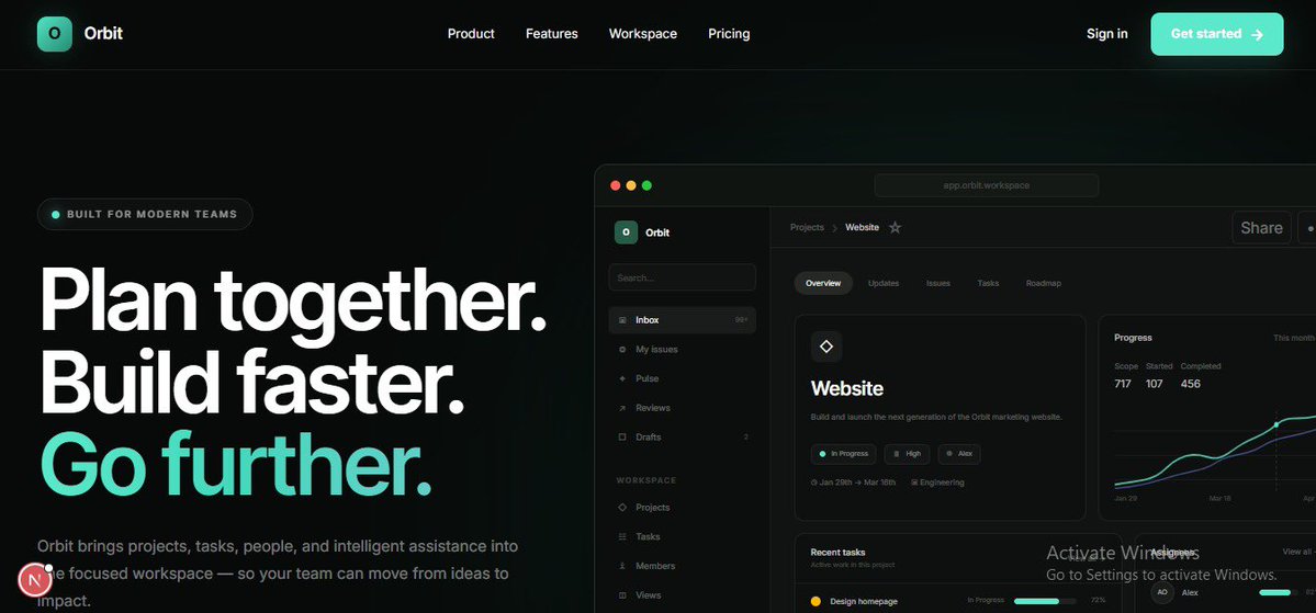 chenemi0001's tweet photo. Excited to tell you about Orbit🤗💕

Orbit is designed to help teams manage projects, tasks, collaboration, notifications, analytics, and Al-powered workspace insights from one place.

#NextJS #ReactJS #TypeScript
#FullStackDevelopment #PostgreSQL https://t.co/BelF2SrfnV