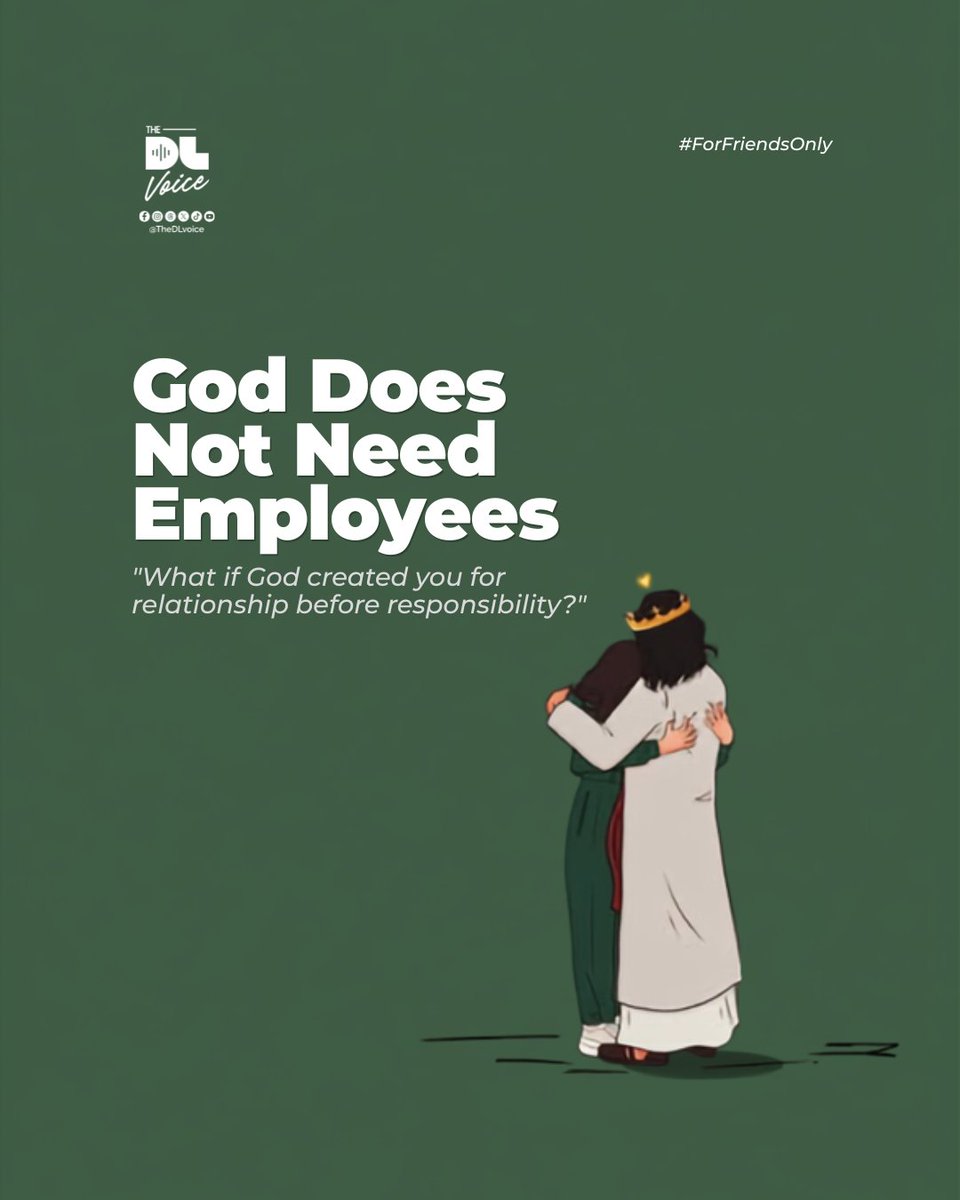 TheDLvoice's tweet photo. It is great that you want to work for God, but it is greater if you are ready to walk with God.
#ForFriendsOnly

🖼️ @LordTimothy3 https://t.co/UXlv0M1idc