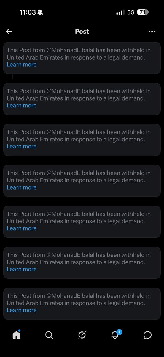 saroyahx's tweet photo. I tried sending this thread documenting the UAE’s support for the RSF to an Emirati and they told me they couldn’t see any of it, then sent me this screenshot 😬 https://t.co/Q4k6EKL77F
