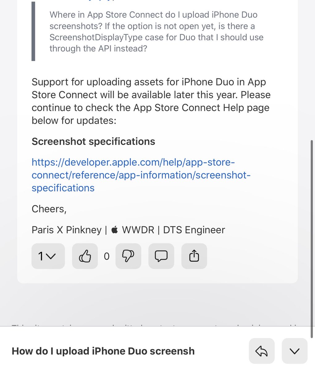 jdluk87's tweet photo. Pretty lame. We are all rushing to adjust our apps for the iPhone Duo and given this Apple won’t even have a special Duo section on the AppStore showcasing our apps… https://t.co/9YJW3xMeKH