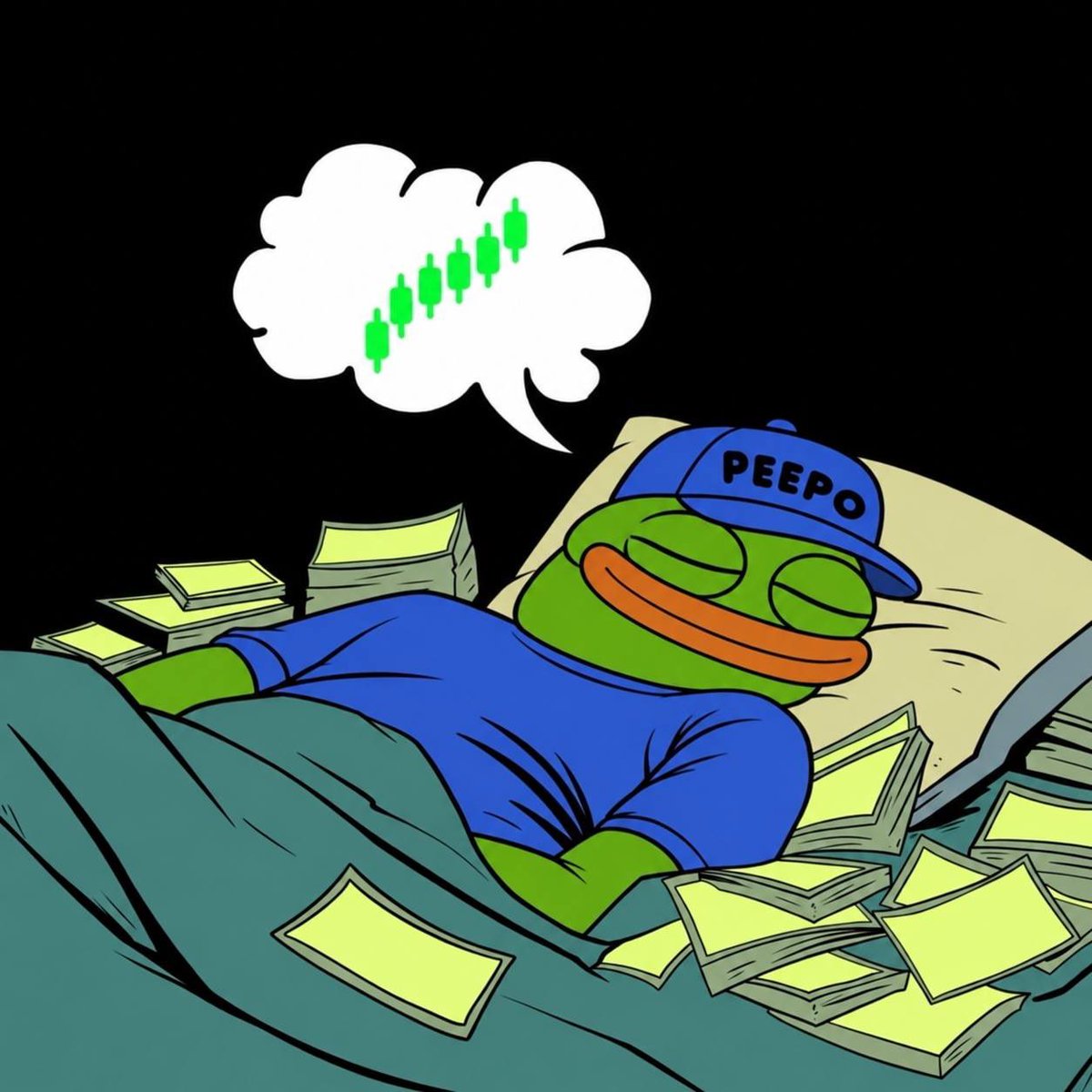 Peepoonstonk's tweet photo. $PEEPO only dreaming of green candles https://t.co/NIgFN5wt7Z