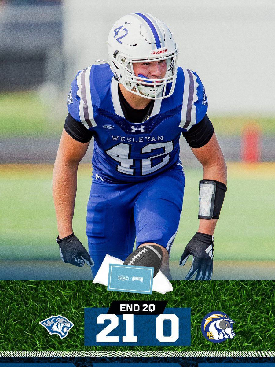DWTigerFB's tweet photo. The Tigers and Chargers go scoreless in the second to keep it at 21-0 heading into halftime!

Jenson has 180 yards passing through the air while Rus leads the defense with seven tackles.

#RollTige | #BleedBlue https://t.co/z73aHAdnCI