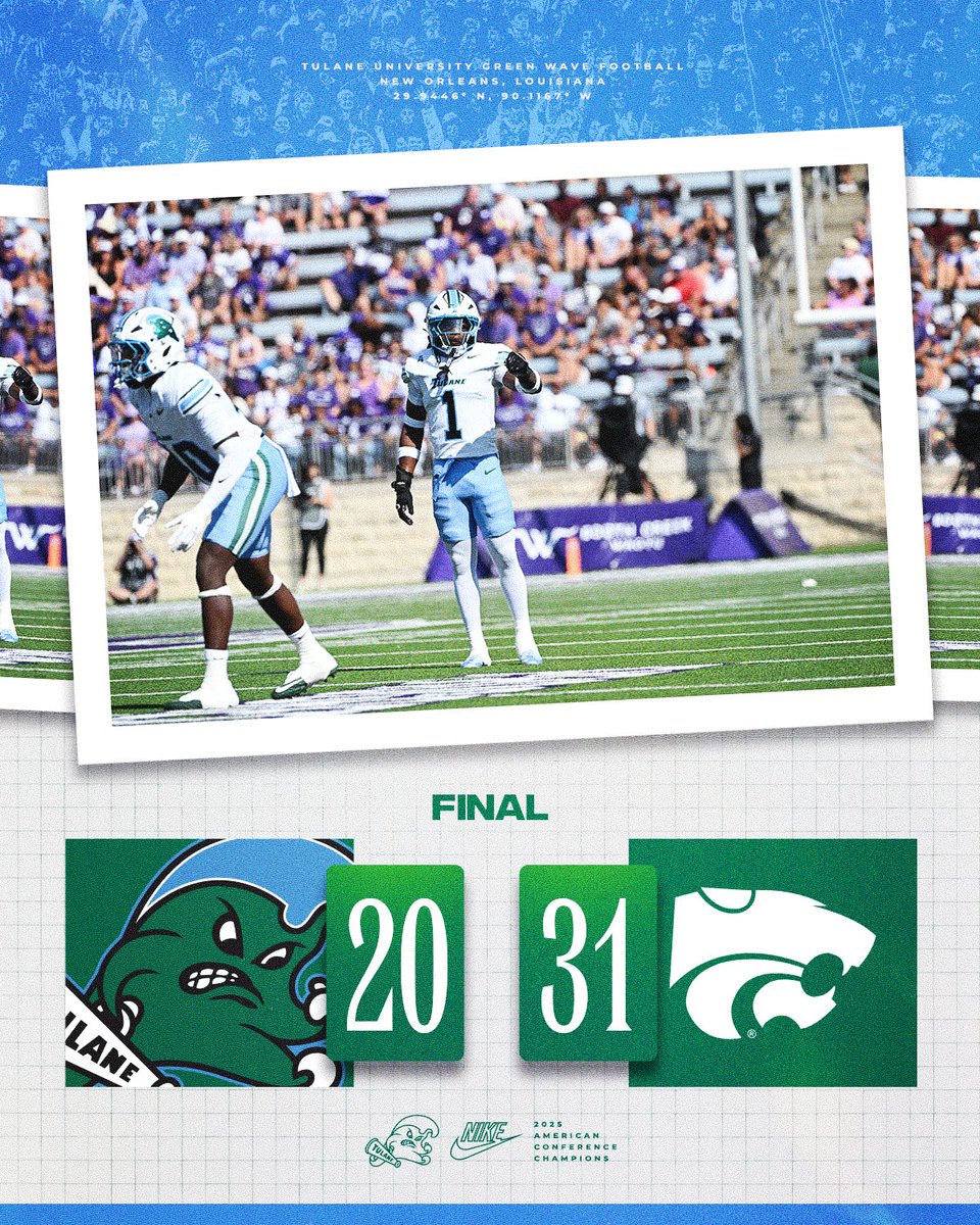 GreenWaveFB's tweet photo. Final

#RollWave https://t.co/P7KubPV52r
