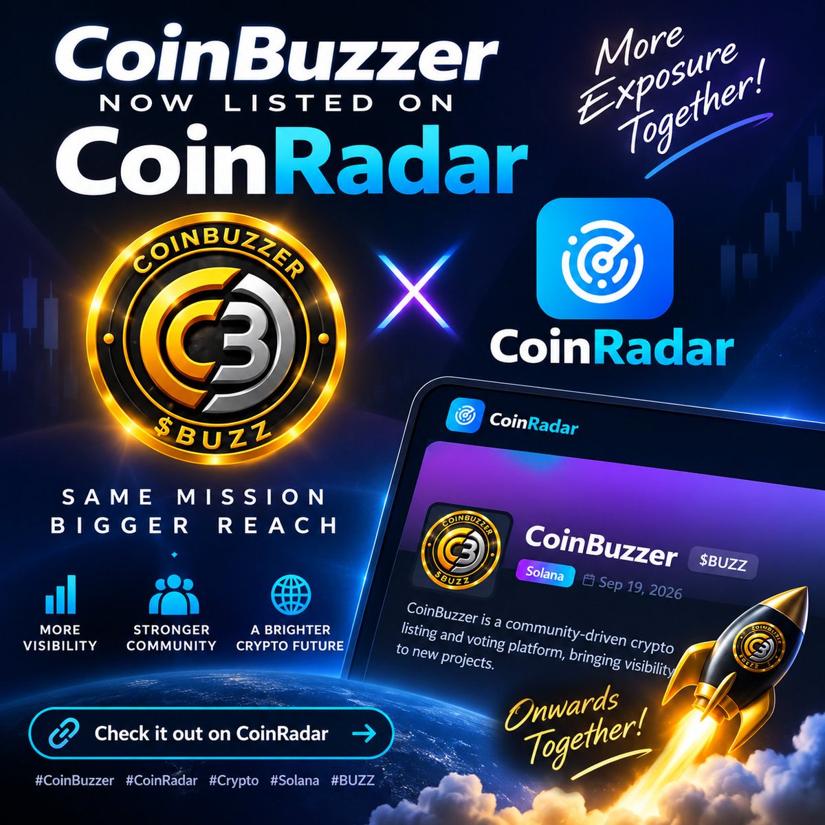 coinbuzzer_me's tweet photo. 🚀 CoinBuzzer ($BUZZ) is now listed on CoinRadar!

Another step forward for $BUZZ and the CoinBuzzer ecosystem. 🐝

🌍 More visibility. More reach. Stronger community.

🔎 Check out our listing on CoinRadar!

#CoinBuzzer #BUZZ #CoinRadar #Solana #Crypto #Altcoins https://t.co/27BTI0q3iy