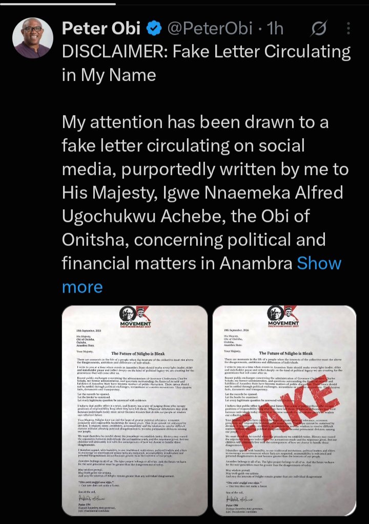 saintorji85's tweet photo. @SaharaReporters Fake news https://t.co/avFR93fQMC